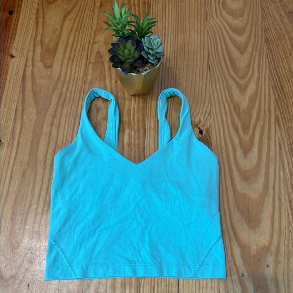 Lululemon Align Size 2 Tank Crop Top Wild Mint Yoga Workout Athleisure Nulu